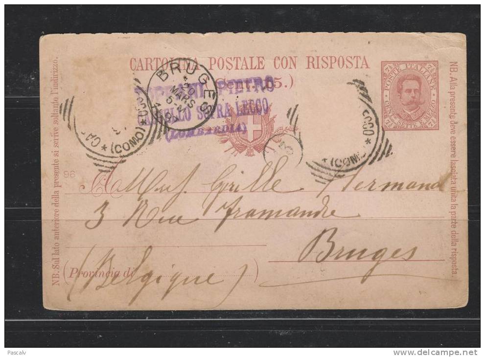 Entier Postal Du 18/03/1897 Vers Bruges Belgique - Interi Postali