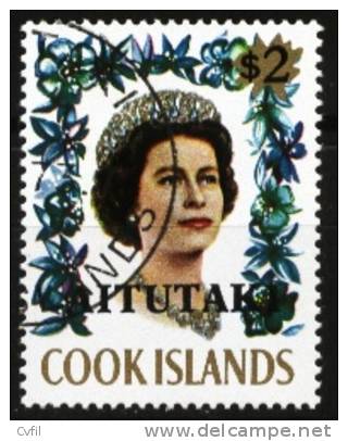 AITUTAKI 1972 - Le $2 De La Reine Elizabeth II, Sans Armoiries Fluorescentes - Aitutaki