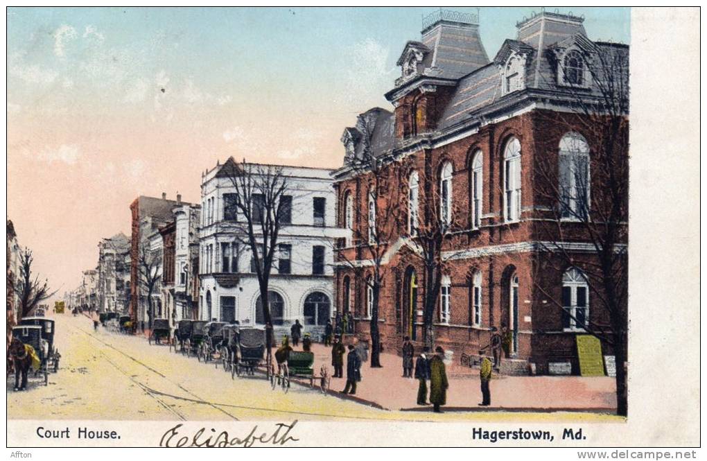 Hagerstown MD Court House 1905 Postcard - Hagerstown