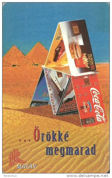 COCA-COLA SOFT DRINK McDONALD´S FAST FOOD ZWACK UNICUM RENAULT TWINGO CAR PHONECARD PYRAMID CALENDAR MATAV 1996 Hungary - Petit Format : 1991-00