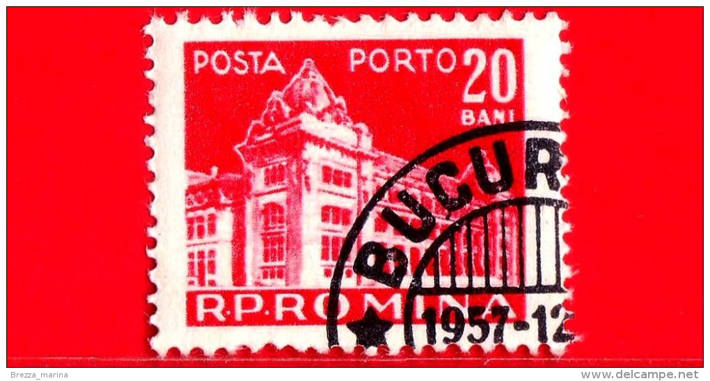 ROMANIA - 1957 - Poste E Telecomunicazioni - Ufficio Postale - Porto - 20 Bani - Strafport