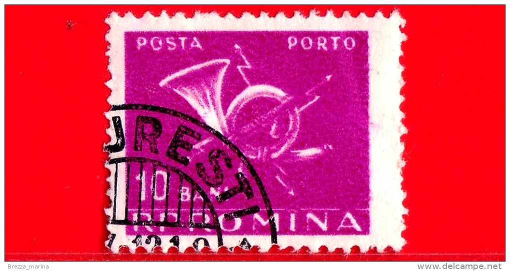 ROMANIA - 1957 - Poste E Telecomunicazioni - Corno Postale - Porto - 10 Bani - Postage Due