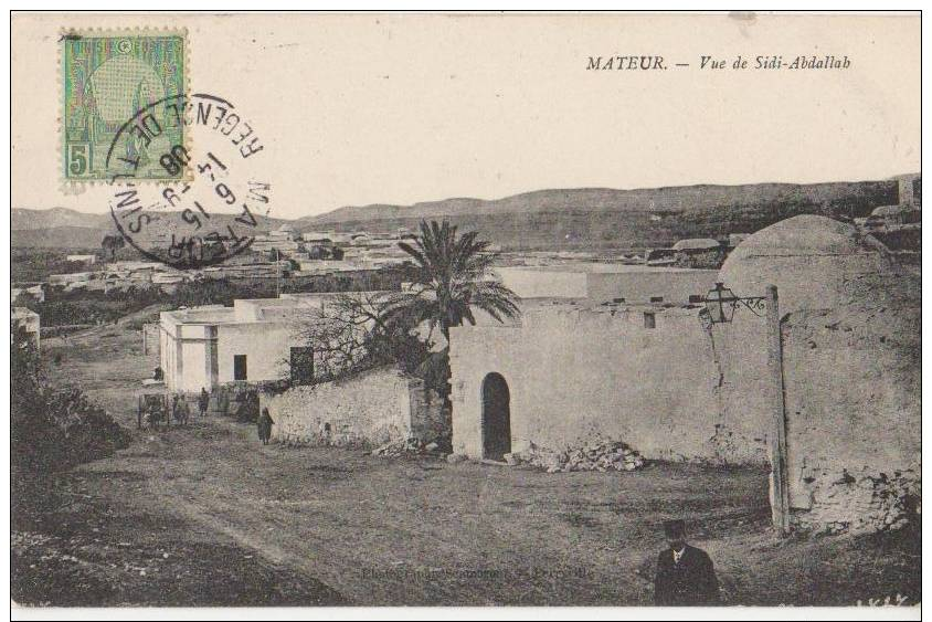 CPA TUNISIE MATEUR Vue De Sidi Abdallah 1908 - Tunisie