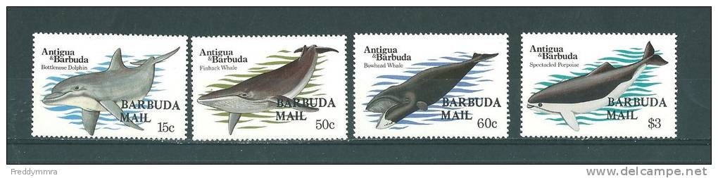 Barbuda Mail: 626/ 629 **  Baleines - Dauphins ......... - Wale