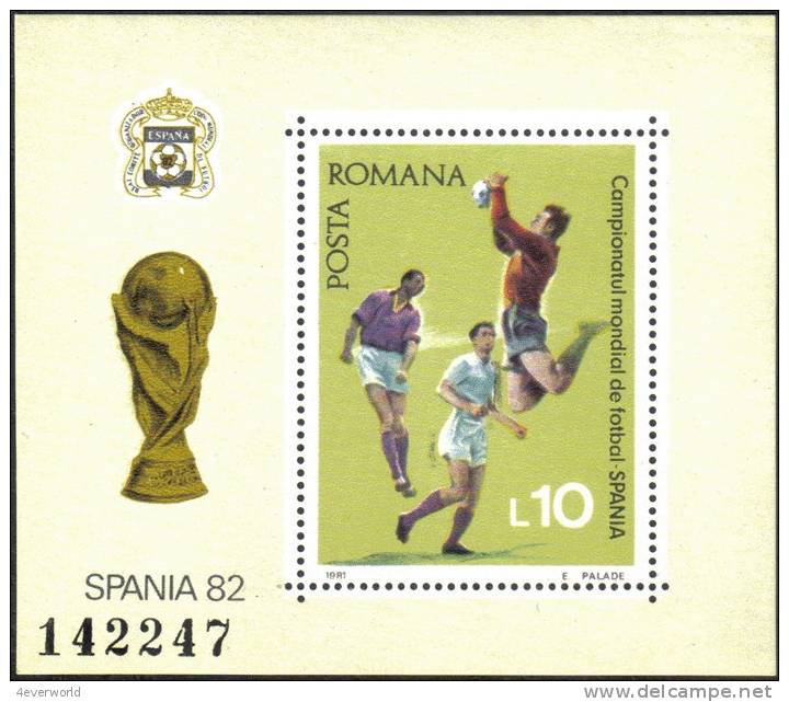Spain World Cup 1982 Football Sport MS Romania Stamp MNH - Collections