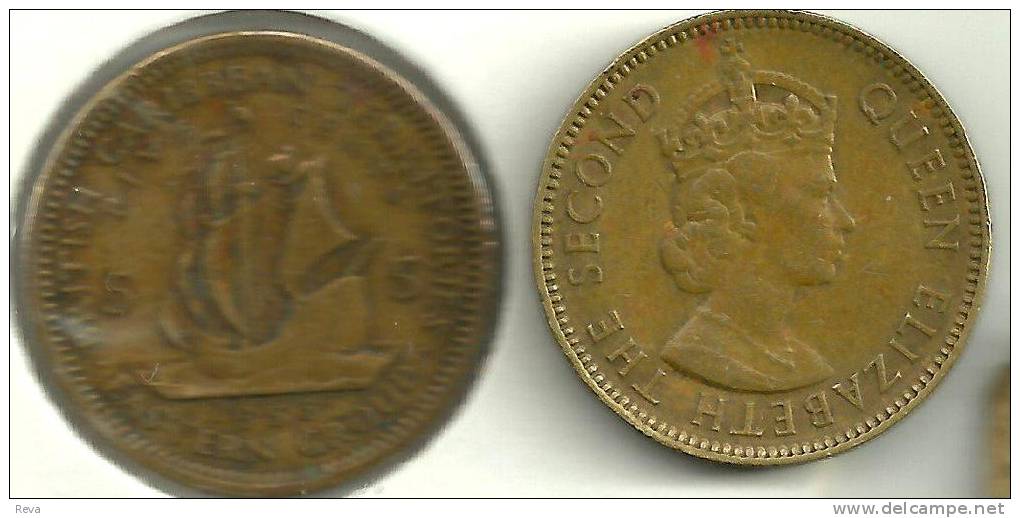 BRITISH EASTERN CARIBBEAN 5 CENTS SHIP FRONT QEII HEAD BACK 1955 READ DESCRIPTION CAREFULLY!! - Autres – Amérique