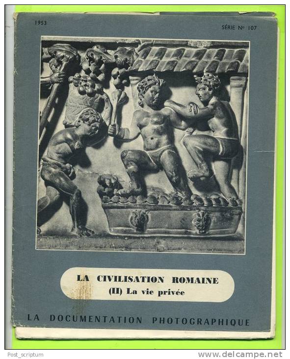 Vieux Papiers - Reproduction - Doc  Photographique : Civilisation Romaine - 5 Pochettes (manque 1 Planche) - Documents Historiques