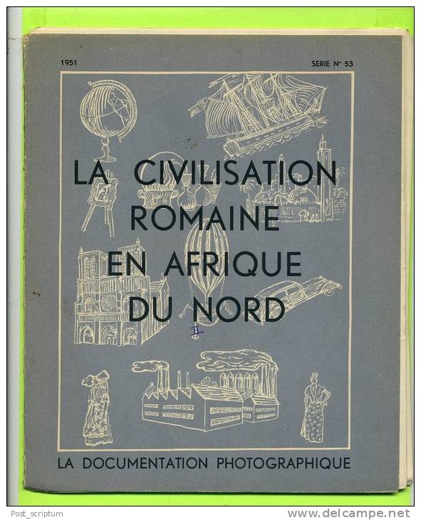 Vieux Papiers - Reproduction - Doc  Photographique : Civilisation Romaine - 5 Pochettes (manque 1 Planche) - Documents Historiques