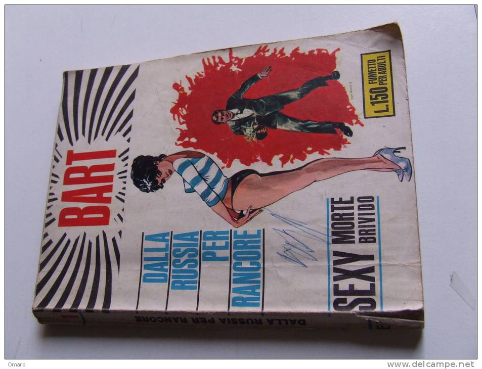 P077 Fumetto Noir Per Adulti, Bart Dalla Russia Per Rancore, N.1, 1966, Ed. Tuono, Sexy, Morte, Brivido, Edizione Tuono - Premières éditions