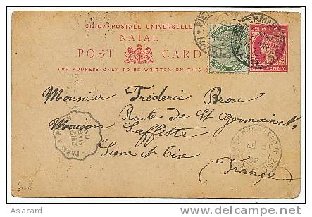 Entier Postal Natal 1902 Used Boer War Bridge Tugela , Railway Bridge Colenso 1900 Etc - Afrique Du Sud