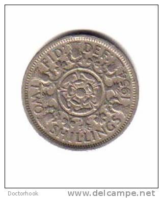 GREAT BRITAIN    2  SHILLINGS  1954  (KM # 906) - J. 1 Florin / 2 Shillings