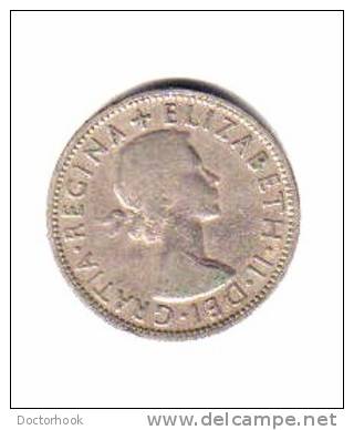 GREAT BRITAIN    2  SHILLINGS  1954  (KM # 906) - J. 1 Florin / 2 Schillings