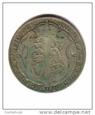 GREAT BRITAIN    1/2  CROWN  SILVER  1920  (KM # 818.1a) - K. 1/2 Crown