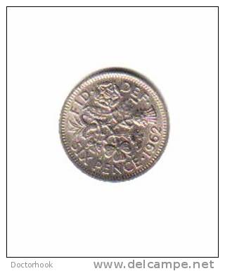 GREAT BRITAIN    6  PENCE  1962  (KM # 903) - H. 6 Pence