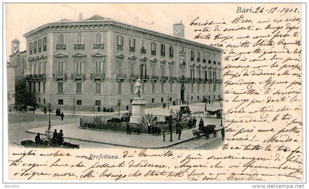 Cartolina D´epoca     " Bari  -  Prefettura  " (rara Cartolina) - Bari