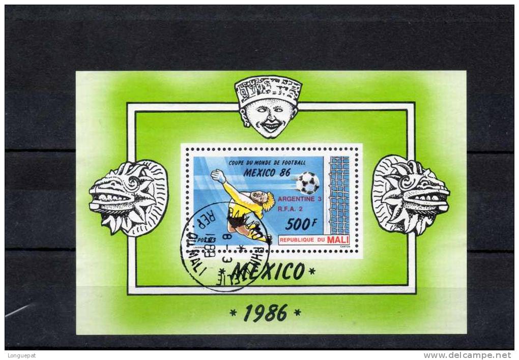 MALI : Coupe Du Monde De Football "Mexico 1986", Plongeon De Gardien. SURCHARGE "Argentine3-RFA 2" - 1986 – Mexique