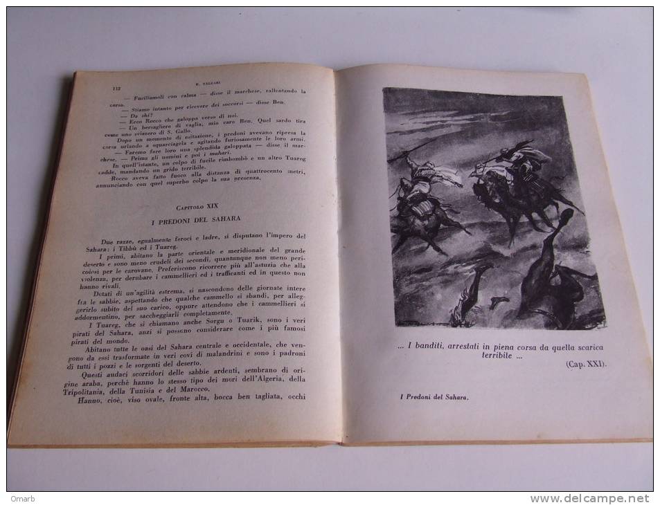 P305 I Predoni Del Sahara, Emilio Salgari, Edizione Viglongo, Romanzo Avventura, Cavalli, Cammelli, 1961 - Niños Y Adolescentes