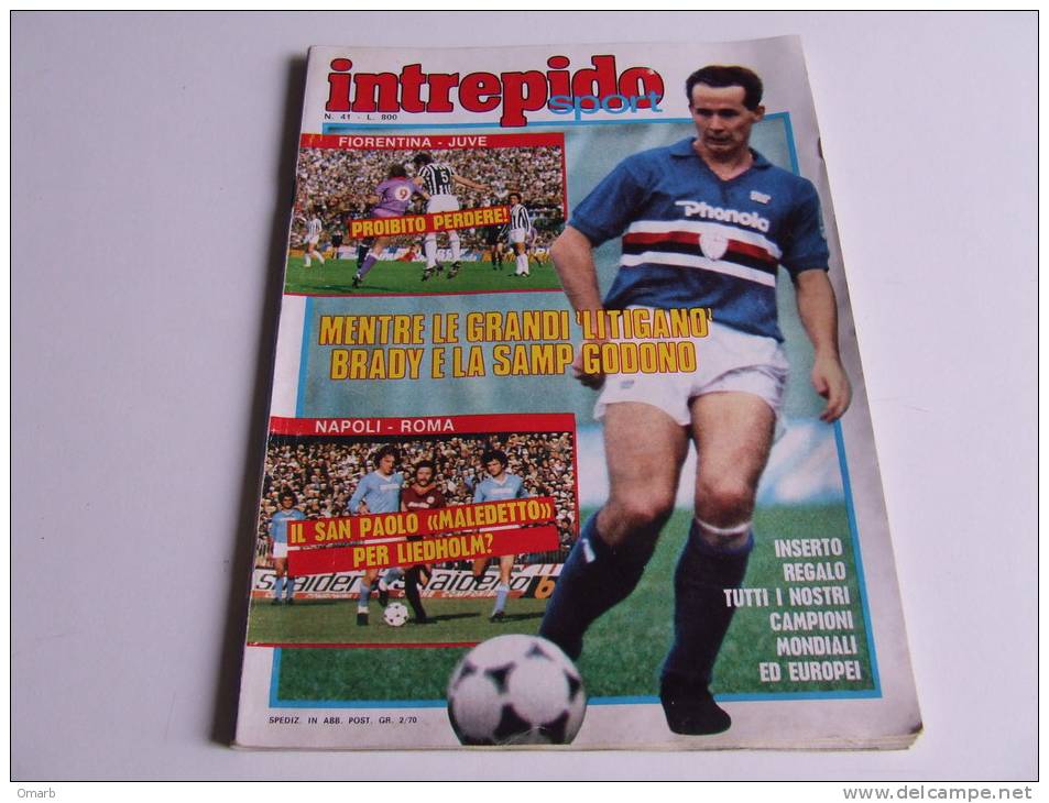 P277 Intrepido Sport, N.41 1982, Calcio, Sampdoria, Juventus, Fiorentina, Fumetti, Pubblicità Vintage, Auto, Ferrari - Sport