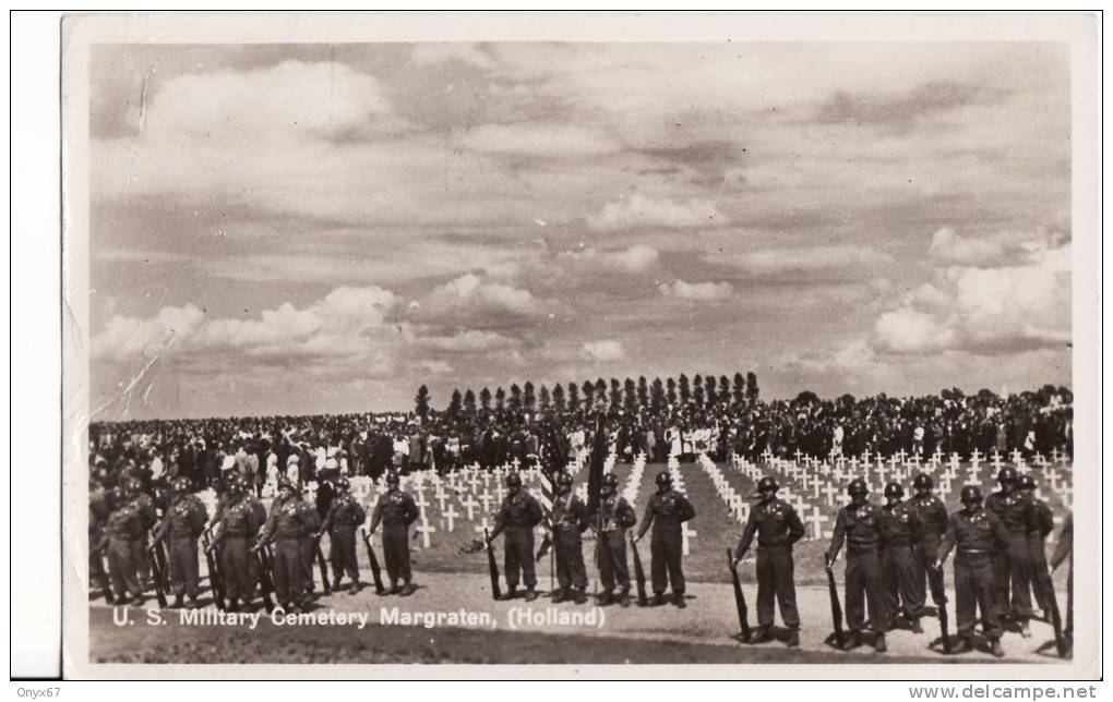 Carte Postale Militaire U.S. Military Cemetery Margraten ( Holland ) Cimetière Militaire Américain - 2 Scans - - Cimiteri Militari