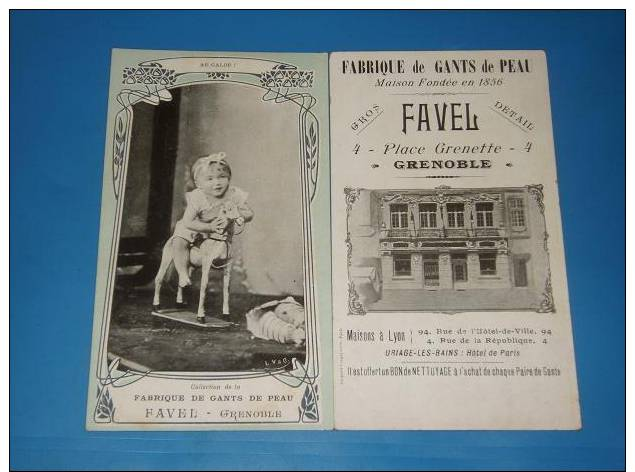 Carte Publicitaire GRENOBLE Fabrique De Gants De Peau Maison FAVEL 4 Place Grenette - Grenoble