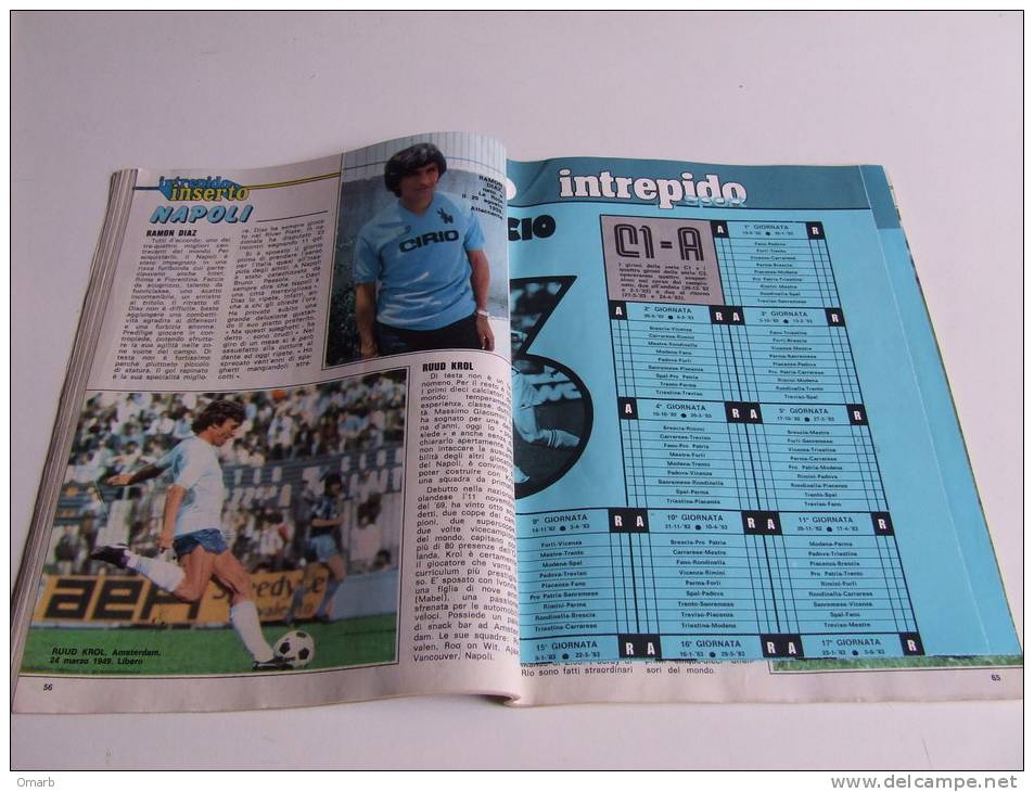 P280 Intrepido Sport, N.38, 1982, Calcio, Juve, Calendario Campionato C1-c2, Platini, Musica, Pubblicità Vintage, Fumett - Sport