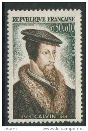 France Rep. Française 1964 Mi 1475 YT 1420 Sc B383 * MH - Johann Calvin (Jean Cauvin) (1509-1564) Theologian + Reformer - Theologen