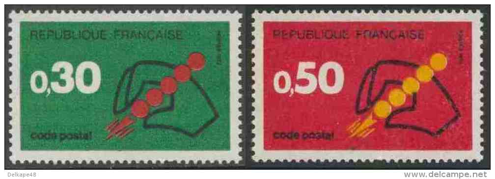 France Rep. Française 1972 Mi 1795 /6 YT 1719 /0 Sc 1345 /6 ** Hand + Code Emblems – Postal Code Campaign / Postleitzahl - Zipcode