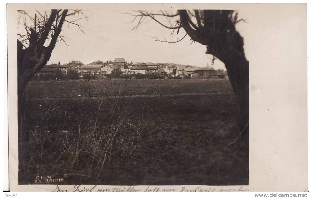 Carte Postale Photo Militaire  De SAINT-JUVIN ( Ardennes )  Vue Du Village - Feldpost - 2 Scans - - Autres & Non Classés