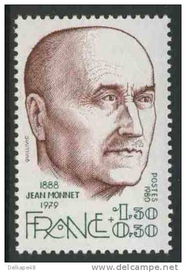 France Rep. Française 1980 Mi 2198 YT 2096 Sc B524 ** Jean Monnet (1888-1979) Statesman + "father" Of EEG / Politiker - Europese Instellingen
