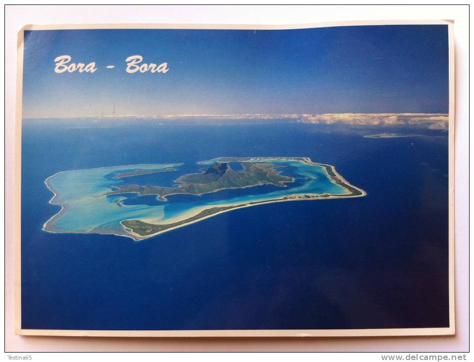 POLINESIA FRANCESE - BORA BORA - VUE AERIENNE DE LA COTE NORD-EST AVEC MAUPITI ET TUPAI - FG - V 7-8-1991 - Polinesia Francese