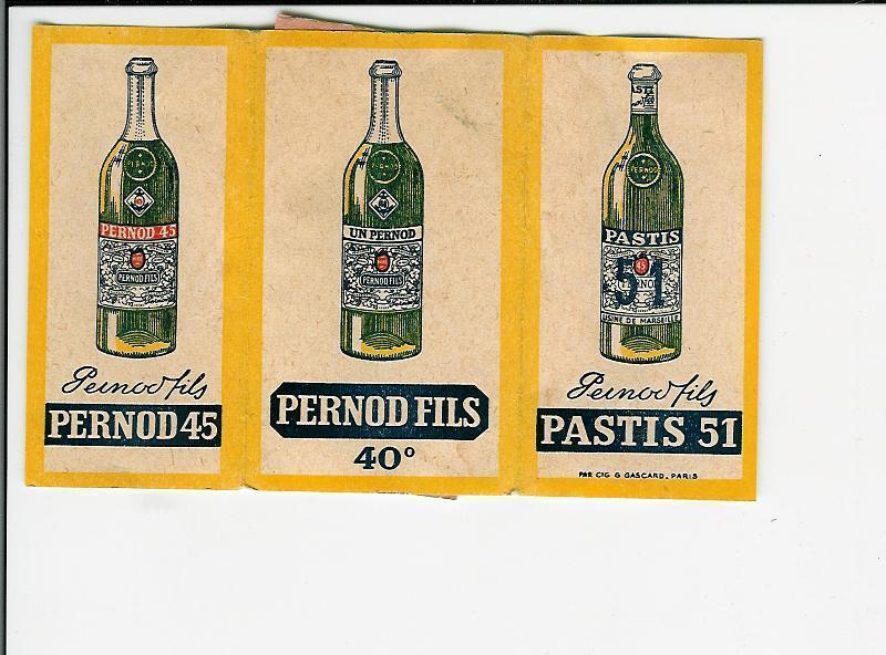 PAPIER A CIGARETTES MARQUE PERNOD FILS 40° - Documents