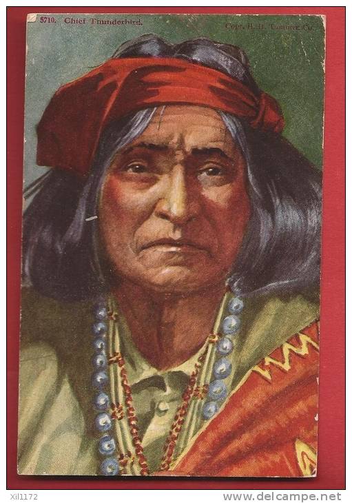 Q0458 Chief Thunderbird(1866-1946)'Chick Davis', Real Name: Richard Davis Thunderbird.Cachet Denver 1927 - Indiens D'Amérique Du Nord