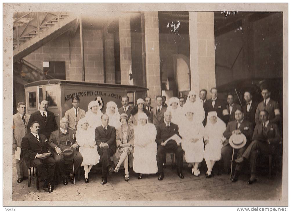 RARE CABINET PHOTO MEXICAN RED CROSS 1927 - Profesiones