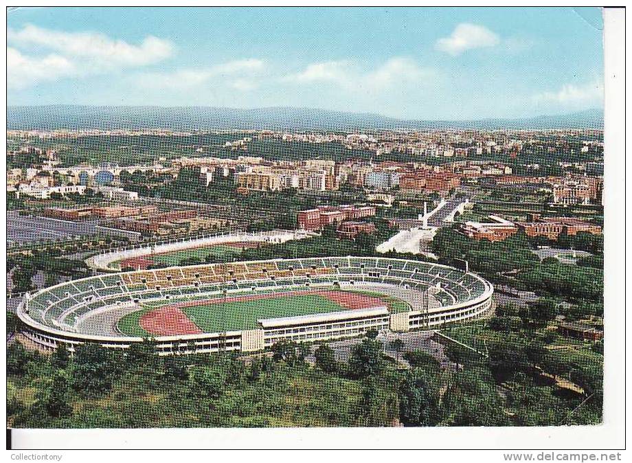 Roma - Stadio Olimpico E Foro Italico - Formato Grande - Viaggiata 1965 - Stades & Structures Sportives