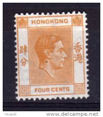 Hong Kong - 1938 - 4 Cents Definitive (Perf 14) - MH - Unused Stamps