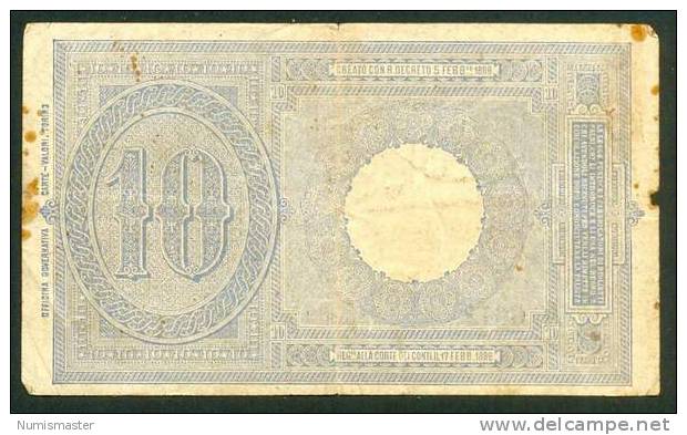 ITALIA , 10 LIRE 28.12.1917. GIU DELL'ARA - PORENA - Italia – 10 Lire