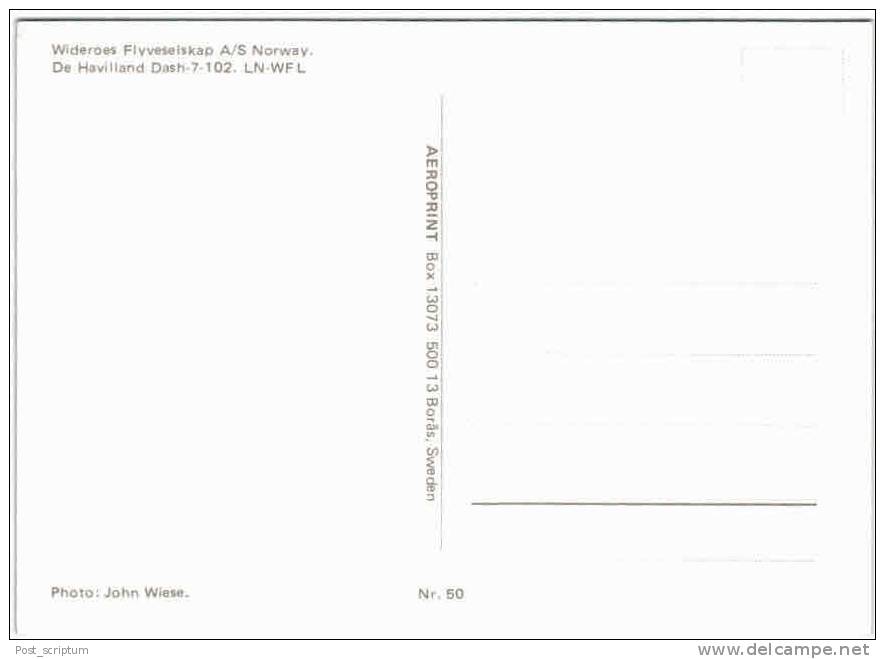 Thème - Transport - Avion -  Aeroprint - N°50 - Wideroes Flyvelskap A/S Norway - De Havilland Dash - 7 - 102 - 1946-....: Moderne