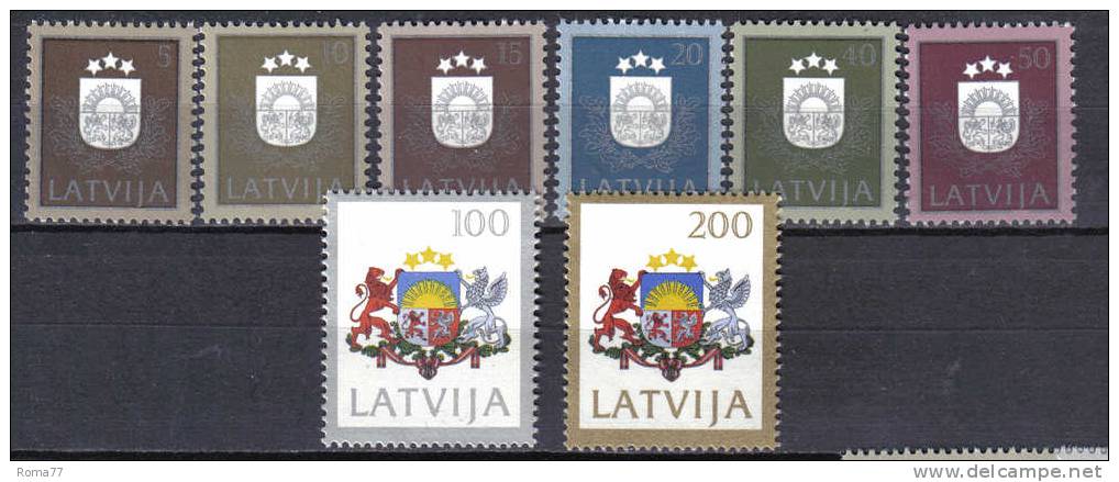 FRZ377  - LETTONIA 1991,  Serie N.  269/276  ***   Stemma - Letland