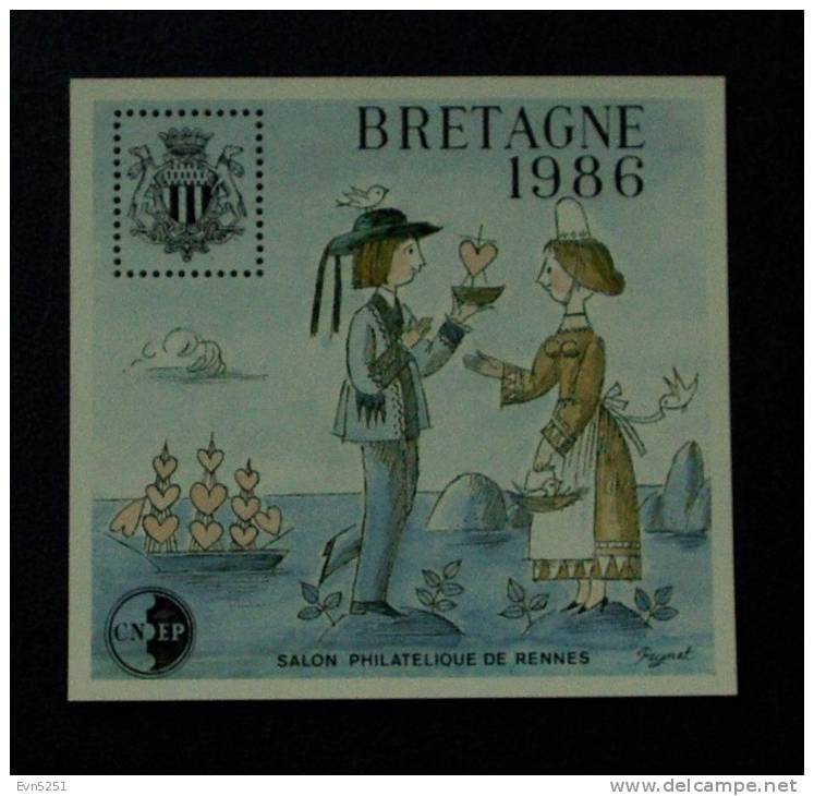 Feuillet-Souvenir CNEP : BRETAGNE 1986 - CNEP