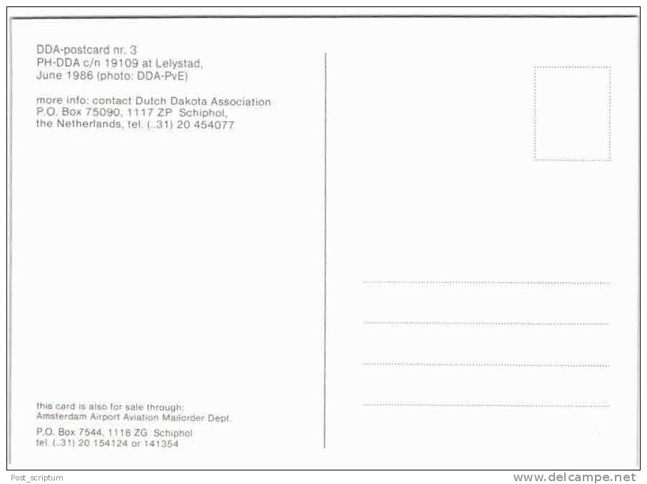 Thème - Transport - Avion - DDA Postcard N°3 - PH- Dutch Dokota Association At Lelystad - 1946-....: Moderne