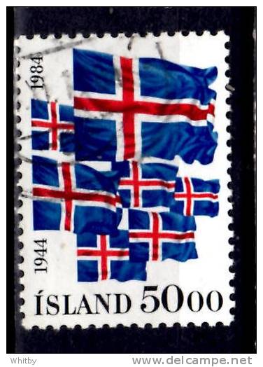 Iceland 1984 50k Flags Issue #591 - Used Stamps