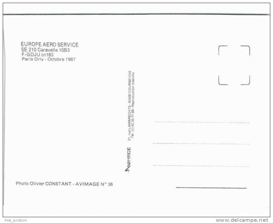 Thème - Transport - Avion - Avimage N° 36 - Europe Aero Service - Se 210 Caravelle 10B3 - Paris Orly - 1946-....: Moderne