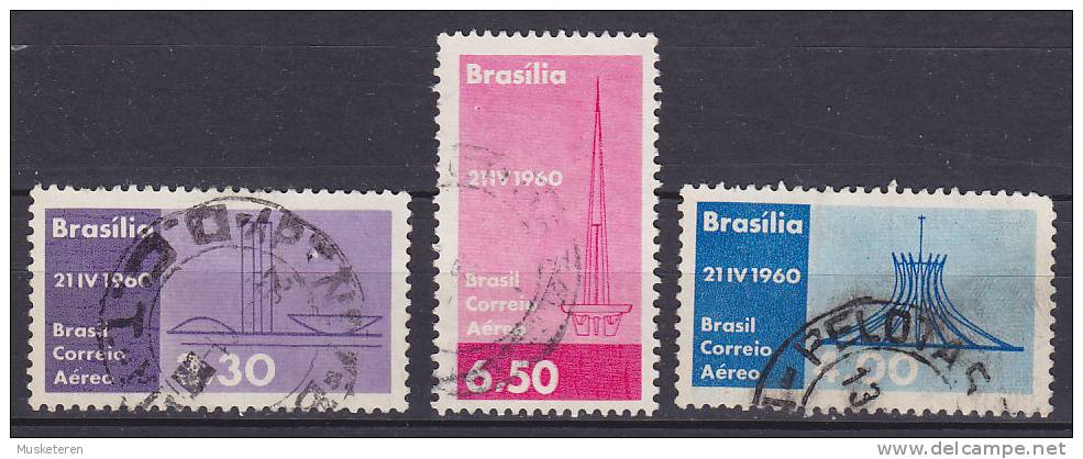 Brazil 1960 Mi. 979-81 Airmail Flugpost Einweihung Der Neuen Haupstadt Brasilia - Oblitérés