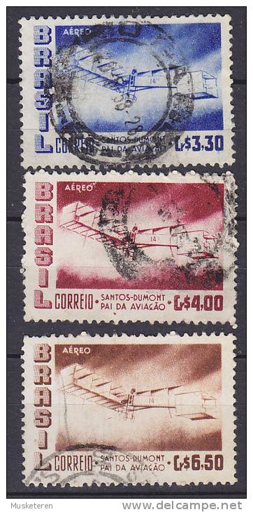 Brazil 1956 Mi. 903-05 Jahrestag Des Erstflugs Von Santos Dumont, 3 Values - Usados