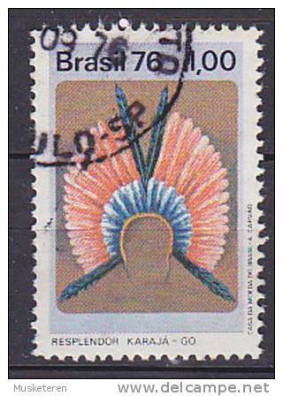 Brazil 1976 Mi. 1527      1.00 Cr Erhaltung Der Indianerkultur In Brasilien Karajá-Kopfschmuck - Gebraucht
