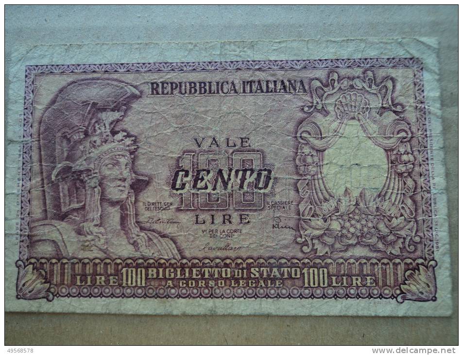 100 LIRE ITALIA ELMATA - DATA EMISSIONE 31.12.1951  DI CRISTINA-CAVALLARO-PARISI - - 100 Lire