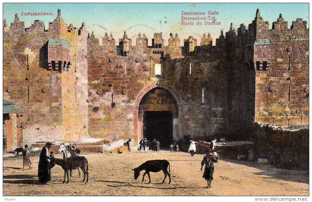 Palestine: 1928 Très Belle Carte "Porte De Damas" Voyagée De Jéruslem Vers La Suède - Palestine