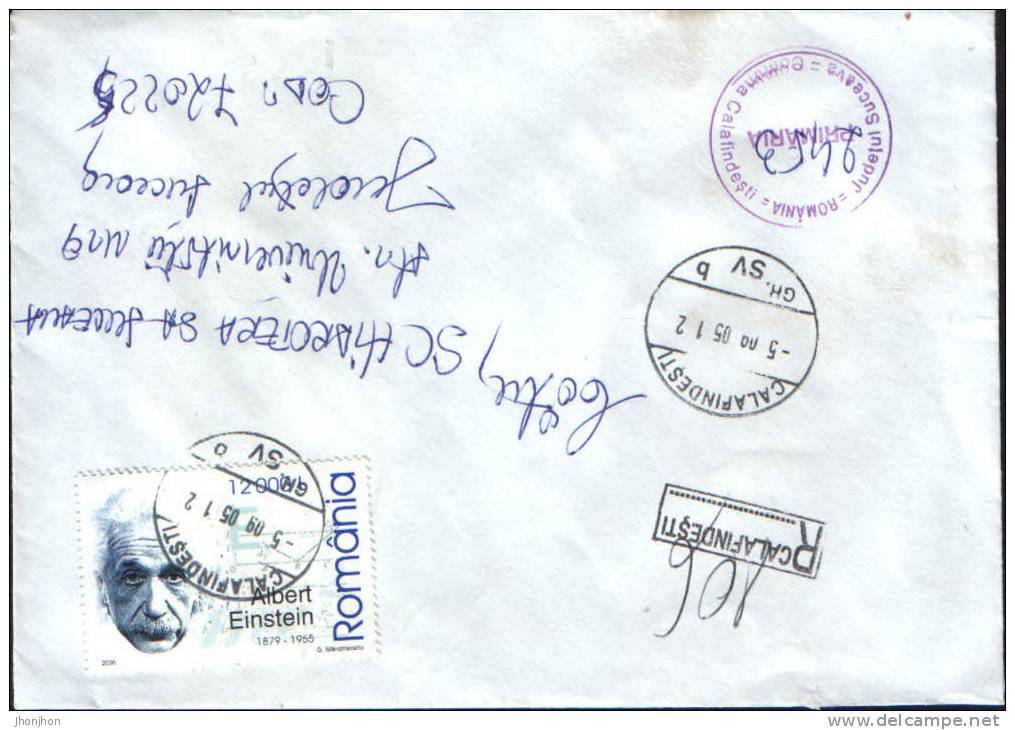 Romania-Envelope Circulated 2005- Albert Einstein - Albert Einstein