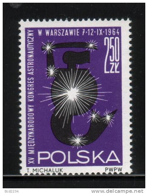 POLAND 1964 15TH INTERNATIONAL ASTRONOMICAL ASTRONOMY CONFERENCE NHM Zodiac Space Mermaid Stars Constellations - Astrology