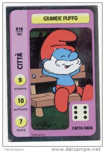 2011 PUFFI Su Fondo Argentato -  8 CARDS - CONAD - Smurfs